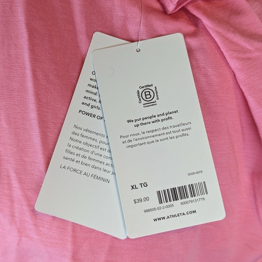 Athleta Nighttime Bliss Sleep Lounge T Short Sleeve Relaxed Fit Hot Pink XL NWT - Picture 12 of 13
